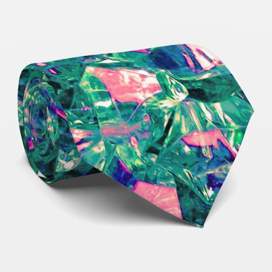 抽象芸術ピンク緑パタスタイリッシュンモダンギフト ネクタイ (ロール)