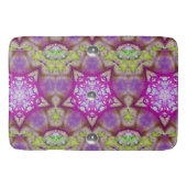 抽象芸術ピンク色の紫色の緑の星と宝石 バスマット (正面)