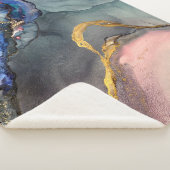 抽象芸術ピンク色の背景と美しい汚れ シェルパブランケット (3/4)