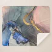 抽象芸術ピンク色の背景と美しい汚れ シェルパブランケット (正面(横))