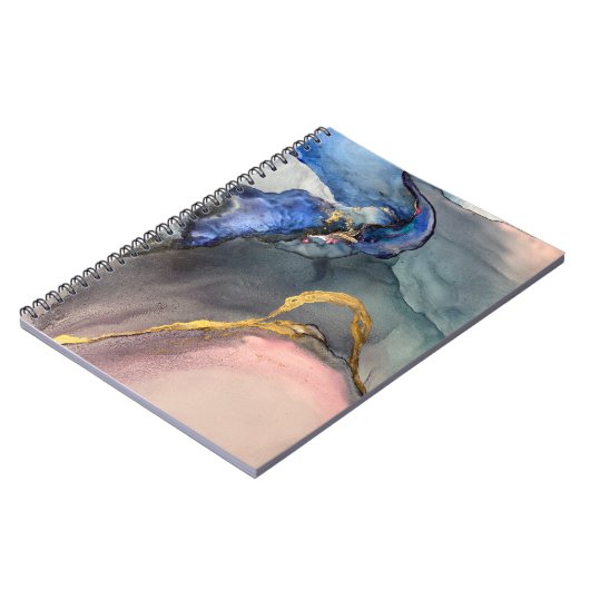 抽象芸術ピンク色の背景と美しい汚れ ノートブック (左側)