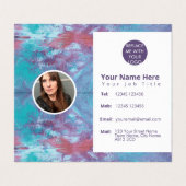 抽象芸術ピンク色の青いマーブル絞り染め 名刺 (内部フラット)