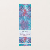 抽象芸術ピンク色の青いマーブル絞り染め 名刺 (外部フラット)