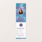 抽象芸術ピンク色の青いマーブル絞り染め 名刺 (内部フラット)