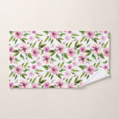 抽象芸術ピンク花葉緑浴用タオル ハンドタオル (ハンドタオル)