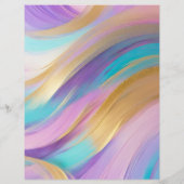 抽象芸術ピンク薄紫ターコイズ金ゴールドスクラップブック紙 (裏面)