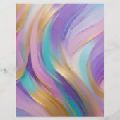 抽象芸術ピンク薄紫ターコイズ金ゴールドスクラップブック紙 (裏面)