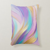 抽象芸術ピンク薄紫ターコイズ金ゴールド アクセントクッション (正面(垂直))