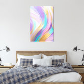 抽象芸術ピンク薄紫ターコイズ金ゴールド キャンバスプリント (インサイチュ (寝室))