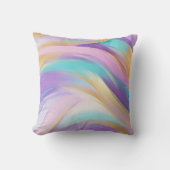 抽象芸術ピンク薄紫ターコイズ金ゴールド クッション (正面)