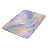 抽象芸術ピンク薄紫ターコイズ金ゴールド バスマット (アングル)