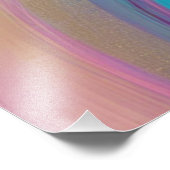 抽象芸術ピンク薄紫ターコイズ金ゴールド フォトプリント            (角)