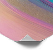 抽象芸術ピンク薄紫ターコイズ金ゴールド ポスター (角)