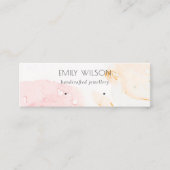 抽象芸術ピンク赤面水彩耳飾りディスプレイ スキニー名刺 (正面)