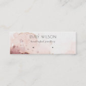 抽象芸術ピンク赤面水彩耳飾りディスプレイ スキニー名刺 (正面)