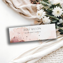 抽象芸術ピンク赤面水彩耳飾りディスプレイ スキニー名刺