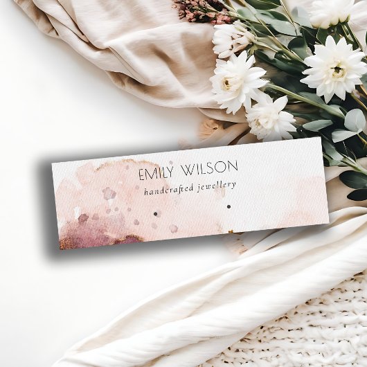 抽象芸術ピンク赤面水彩耳飾りディスプレイ スキニー名刺