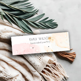 抽象芸術ピンク赤面水彩耳飾りディスプレイ スキニー名刺