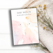 抽象芸術ピンク赤面水彩耳飾りディスプレイ 名刺