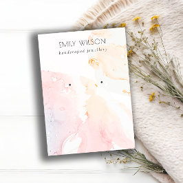 抽象芸術ピンク赤面水彩耳飾りディスプレイ 名刺