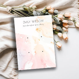 抽象芸術ピンク赤面水彩2イヤリングディスプレイ 名刺