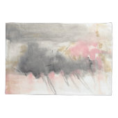 抽象芸術ピンク金ゴールドグモダンレイ色彩の鮮やかア 枕カバー (裏面)