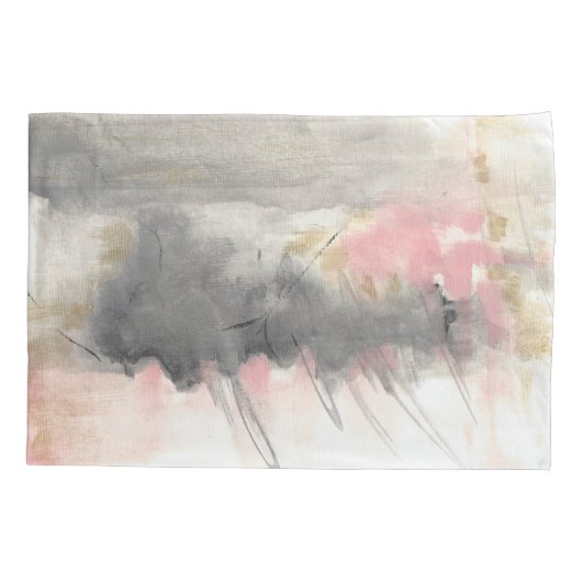 抽象芸術ピンク金ゴールドグモダンレイ色彩の鮮やかア 枕カバー (裏面)