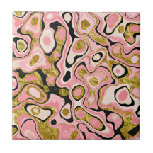 抽象芸術ピンク金ゴールドグリッター大理石効果