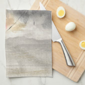 抽象芸術ピンク金ゴールドグレイモダンアート キッチンタオル (四つ折り)