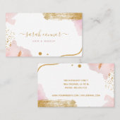 抽象芸術ピンク金ゴールドスクリプト水色 名刺 (正面/裏面)