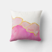 抽象芸術ピンク金ゴールドホワイト名前をカスタムするアモダンート クッション (裏面)