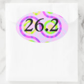 抽象芸術ピンク26.2マラソンオーバルステッカー 楕円形シール (バッグ)
