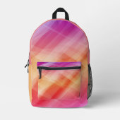 抽象芸術ピンク&オレンジ幾何学印刷バックパック プリントバックパック (正面)