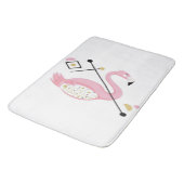 抽象芸術ピンク |フラミンゴおもしろい愛好家 バスマット (アングル)