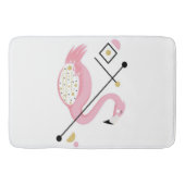 抽象芸術ピンク |フラミンゴおもしろい愛好家 バスマット (正面)