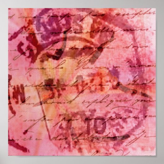 抽象芸術ピンク ポスター (正面)