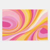 抽象芸術ピンク ラッピングペーパーシート (正面2)