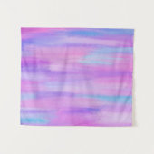 抽象芸術ピンク、紫、ターコイズストローク タペストリー (正面(横))