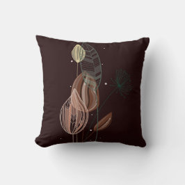 抽象芸術ピンク&金ゴールドチューリップミニマリストボタニカル クッション