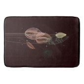 抽象芸術ピンク&金ゴールドチューリップミニマリストボタニカル バスマット (正面)