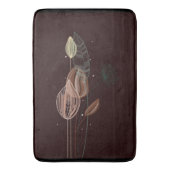 抽象芸術ピンク&金ゴールドチューリップミニマリストボタニカル バスマット (正面縦)