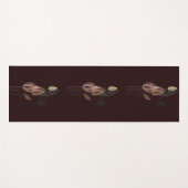 抽象芸術ピンク&金ゴールドチューリップミニマリストボタニカル ヨガマット (正面(横))