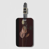 抽象芸術ピンク&金ゴールドチューリップミニマリストボタニカル ラゲッジタグ (正面縦)