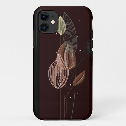 抽象芸術ピンク&金ゴールドチューリップミニマリストボタニカル Case-Mate iPhoneケース (裏面)