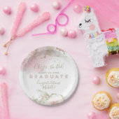 抽象芸術ピンク&金ゴールド卒業パーティー紙プレート ペーパープレート (パーティー)