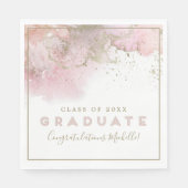 抽象芸術ピンク&金ゴールド大学院紙ナプキン スタンダードランチョンナプキン (正面)