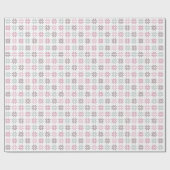 抽象芸術ピンクnユーカリプトゥスポインセチアフローラ ラッピングペーパー (フラット)