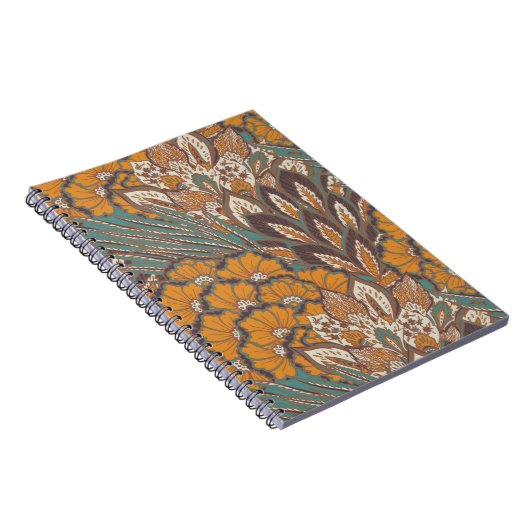 抽象芸術ピーコックの羽の模様 ノートブック (右側)