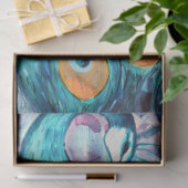 抽象芸術ピーコックティール（緑がかった色）ラバーピーコックスのアートワーク 薄葉紙 (ギフト)