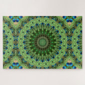 抽象芸術ピーコックメダリオンデザイン ジグソーパズル (横)